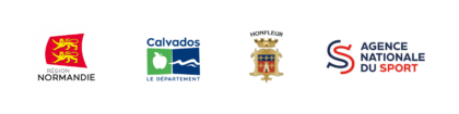 Partenaires institutionnels : Région Normandie, Département du Calvados, la ville d'Honfleur, l'Agence Nationale du Sport (ANS)